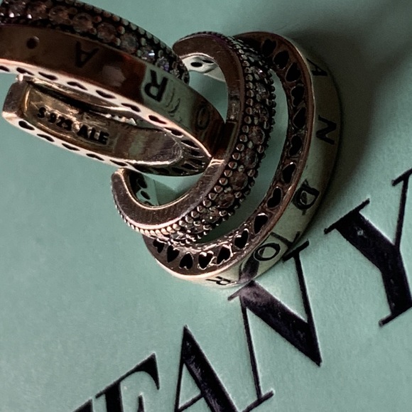 Pandora Double Hoop Earrings and gift boxes - Picture 5 of 11